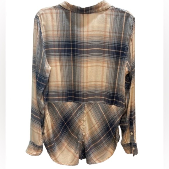 Lucky Brand Pink Blue Plaid Button-Down Shirt Size M EUC - Picture 7 of 8